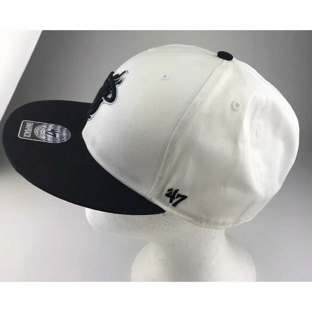 Miami Heat '47 Brand‎ Sure Shot Two Tone Captain SnapBack Hat Black White